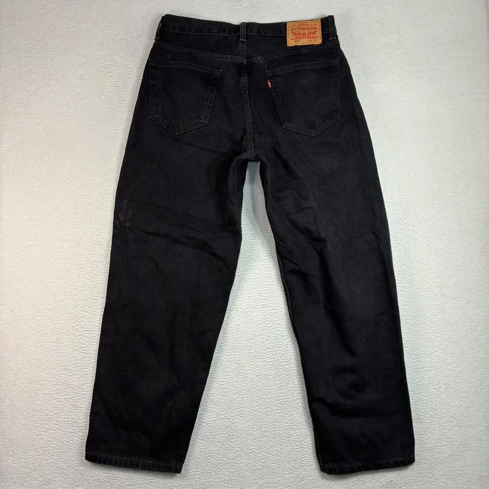 Levis 560 Comfort Fit Jeans Men 34x30 Black Faded Relaxed Taper Casual Loose